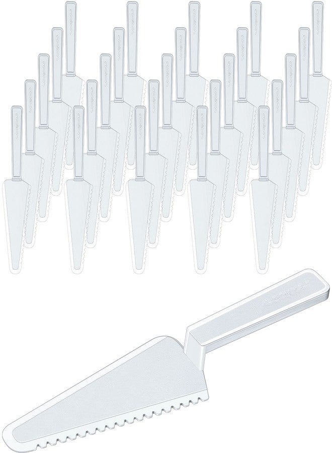 Suclain Disposable Cake Cutter 9.1 Inch Plastic Cake Server Cutting Plastic Spatula Knives Pie Pizza Pastry Slicer Serving Utensils for Kitchen Wedding(Clear,100 Pieces) - Image 1